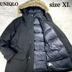 【極美品・大きめXL】ユニクロ　ウルトラウォームハイブリッドダウンコート　黒