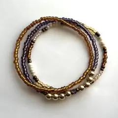 お試し価格【メルカリ便】ハンドメイド ビーズ ブレスレット 3点セット