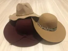 レディース　女優帽3点セット