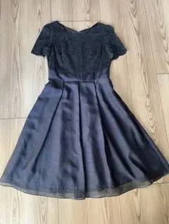 レースドレス Aライン　ネイビー