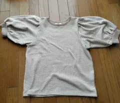 earth music&ecology パフスリーブ Tシャツ ベージュ