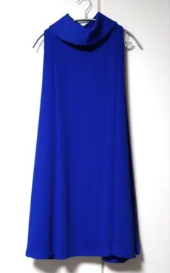 パーティードレス ノースリーブ　ブルー　結婚式