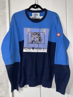 C.E CAVEMPT グラフィックトレーナー ブルー、ネイビー L