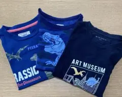 120 130恐竜柄半袖Tシャツ3枚セット