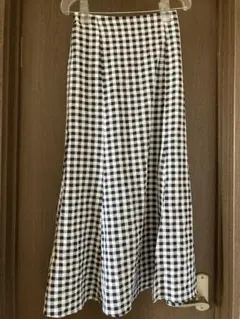 ギンガムチェック フレアロングスカート　美品