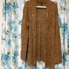 ユニセックスウール ミックスブラウン コーディガン