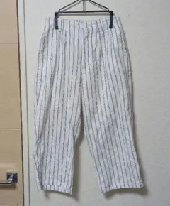 AS KNOW AS　ボーダー　カジュアルパンツ　ワイドパンツ ゴムウエストのサムネイル