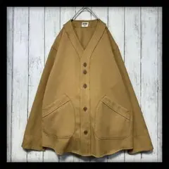 【BARNS OUTFITTERS】ベースボールシャツ風カーディガン☆ベージュMのサムネイル