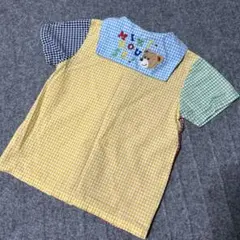 ミキハウス　セーラー半袖シャツ　100 カラフルチェック