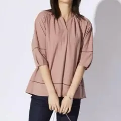 【タグ付き未使用】J.PRESS ナチュラルジャージーカットソー　ローズピンク系のサムネイル