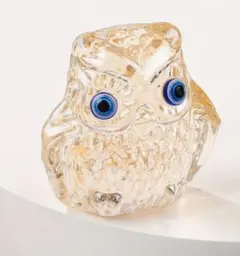 ★新品未使用品 クリスタル フクロウオブジェ シャンパンゴールド