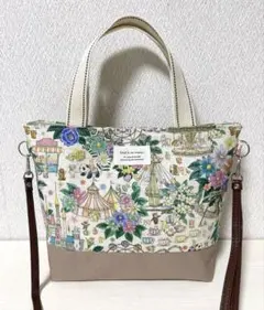 ハンドメイド　トートバッグ　ユキエモン　ショルダーバッグ　レトロ　北欧風