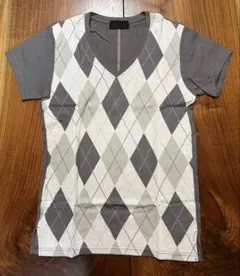 A.S.M ATELIER SAB MEN アーガイル柄 VネックTシャツ