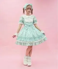 メタモルフォーゼ クラウンレーベル ハート柄ワンピース バレッタ付き