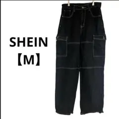 値下げ歓迎✨SHEIN 【M】 シーイン ブラック ワークパンツ ストレッチ
