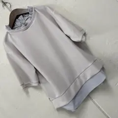 hareiro レディース 半袖 カットソー フェイクレイヤード