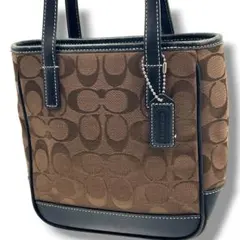 美品 コーチ COACH 6087 ミニハンドバッグ　シグネチャー 茶