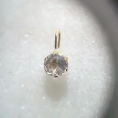 k18 ブラジル産 クォーツ 水晶　ネックレストップ 約5mm　チャーム