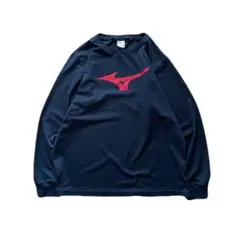 ミズノ ネイビー 長袖Tシャツ