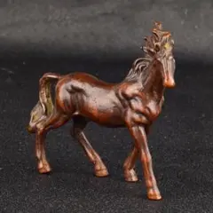 旧蔵　銅製 馬モチーフ文鎮　飾り　置物 十二支 午 馬 馬踏祥雲 4cm アンティーク 文鎮 金属細工 置物