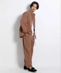 【セットアップ】 ブルゾン　ブラウン　無地