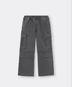 【新品未使用】GUジーユー デニムスーパーワイドカーゴパンツ XS ダークグレー