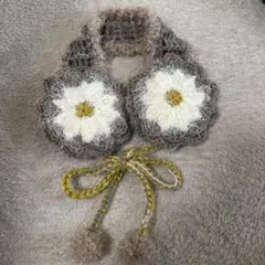 ハンドメイド花モチーフ耳当て