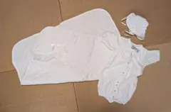 ベビー退院時セット おくるみ・ボディスーツ・帽子3点セット