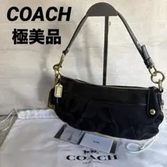 【極美品】COACH アクセサリーポーチ 黒 12950 オプアートシグネチャー