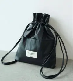 beautiful people ビューティフルピープル2WAYレザー巾着バッグ