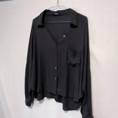 ジャーナルスタンダード レーヨン100% とろみブラウス シェルボタン 黒 F