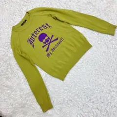 INGNI イング 長袖 ニット セーター アクリル 綿 M ドクロ 若草色