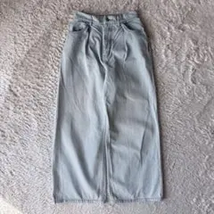 ピンクラテ PINKLATTE ワイドパンツ デニム L 160 水色