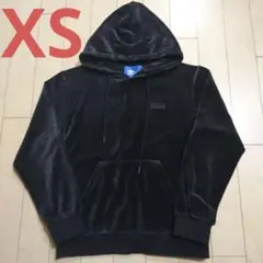 adidasOriginalsベロアパーカーXSメンズBLACK送料無料