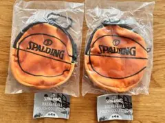 新品未使用 オレンジ スポルディング カラビナ付き ミニポーチ 2個セット