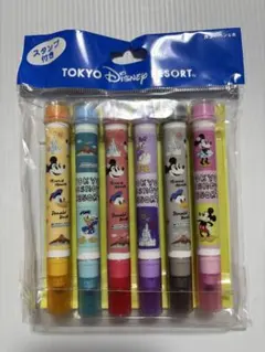 東京ディズニーリゾート スタンプ付きカラーペン6本セット
