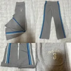 美品 adidas スウェットパンツ グレー 3本ライン フレア Y2K