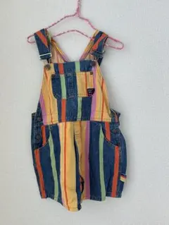 EXCELLENT BRAND マルチカラー ストライプ オーバーオール