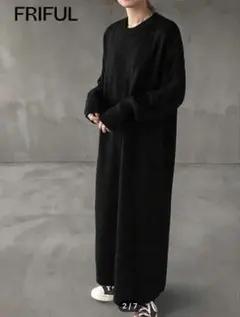 ⚠️色違い⚠️新品タグ付き 大きいサイズ スリット入 ニットワンピース