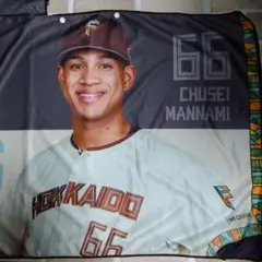 北海道日本ハムファイターズ 万波中正 フード付きタオル ポンチョ