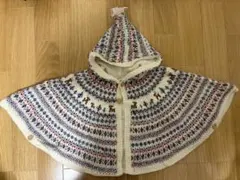 familiar ベビーポンチョ・マント フード付き 多色模様