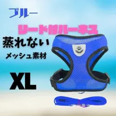 하네스 리드가 달린 메쉬 조끼 XL 블루