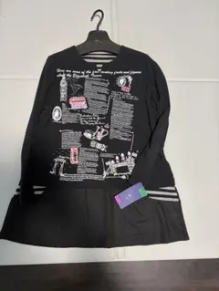 新品未使用 タグ付き ロンドン柄 長袖チュニックM〜L ブラック ビッグベン
