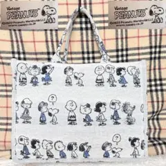 SNOOPY スヌーピー ジャガード織 トートバッグ バッグ グレー 総柄
