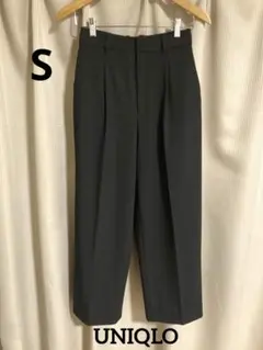 婦人 ユニクロ タックワイドパンツ 黒 Sサイズ used