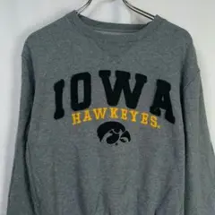 アメリカ古着スウェット刺繍ロゴビックシルエットグレー