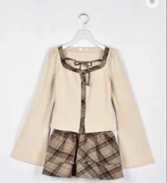 evelyn チェックカットセットアップ