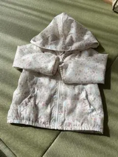 女の子　花柄フード付きジャケット 100