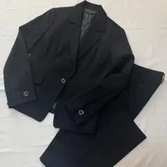 ブラックフォーマル　ビジネススーツ　11号　ウール混合　パンツスーツ