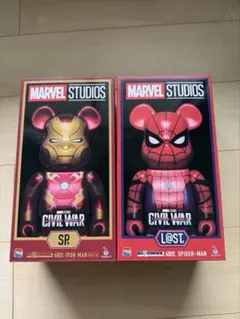 新品未開封BE@RBRICK 400% スパイダーマン＆アイアンマン 2体セットのサムネイル